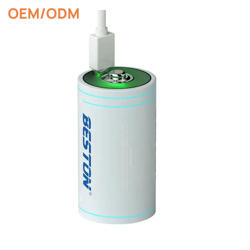 1.5V 6000mWh USB Li-ion Rechargeable Battery with Type C Port D-Size battery with indicator for Torch