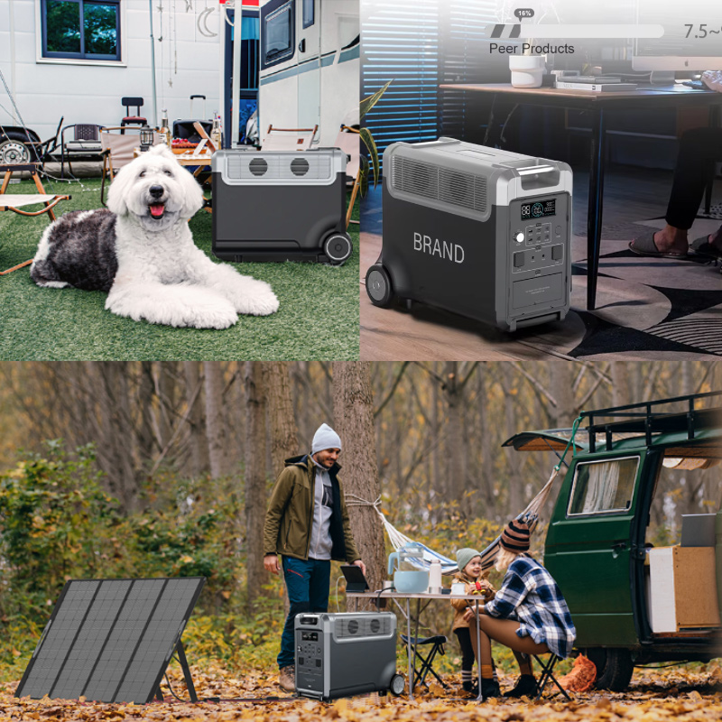 EZ3600 3600W/3840Wh fast Chargeing Portable Power Station 3600Wh 2.7H To Full Charge 5 AC Outlets 3600-7200W 120V Lifepo4 Power Station