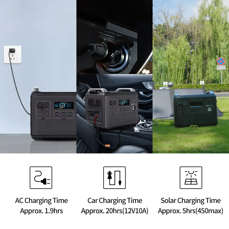 EZ2000 2000W/2048wh outdoor camping portable power station with solar