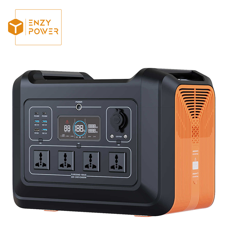 2400W LiFePO4 Battery Charge Generator 220V Solar Power Station Portable For Europe